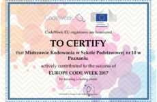 Więcej o: Certyfikat Code Week 2017