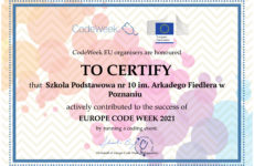 certyfikat  EU Code Week 2021