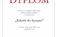 "Szkoła do hymnu" dyplom